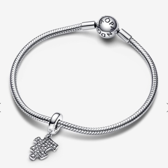 Sparkling Puzzle Piece Dangle Charm - Picture 3 of 7